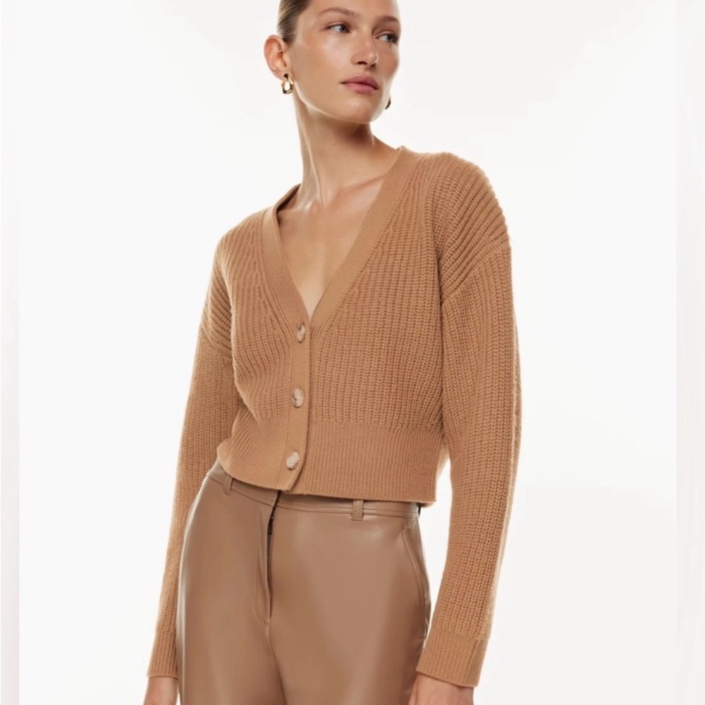 Babaton Women’s Camel Button-Up Cardigan Size L